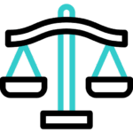 Icône de balance symbolisant les actualités légales et juridiques liées au bilan de compétences et à la reconversion professionnelle.